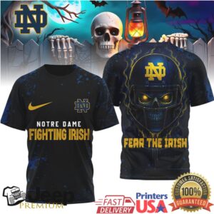 Notre Dame Fighting Irish Official NCAA Skeleton Halloween 3D Shirt Notre Dame Fighting Irish Official NCAA Skeleton Halloween 3D Shirt
