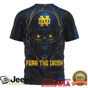 Notre Dame Fighting Irish Official NCAA Skeleton Halloween 3D Shirt