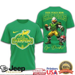 Official 2026 Peach Bowl Champions Oregon Ducks T Shirt Official 2026 Peach Bowl Champions Oregon Ducks T Shirt