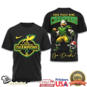 Official 2026 Peach Bowl Champions Oregon Ducks T Shirt