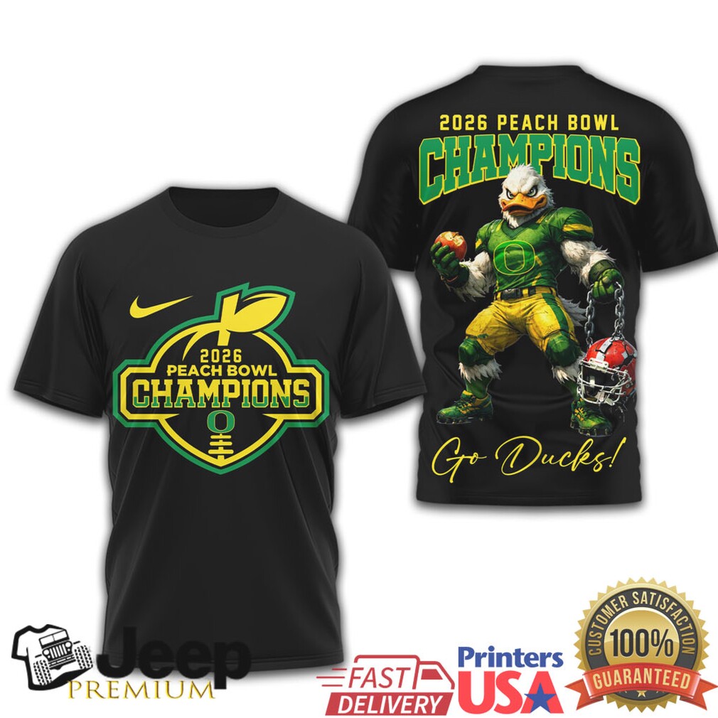 Official 2026 Peach Bowl Champions Oregon Ducks T Shirt Official 2026 Peach Bowl Champions Oregon Ducks T Shirt
