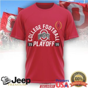Ohio State Buckeyes “Built For The Playoff” 2025 2026 Go Bucks T Shirt