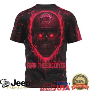 Ohio State Buckeyes Official NCAA Skeleton Halloween 3D Shirt
