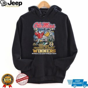 Ole Miss Rebels Beat Tulane Green Wave 2025 CFP First Round Winners Mascot T Shirt