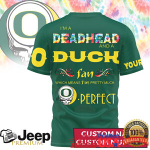 Oregon Ducks Custom Name Deadhead Fan Grateful Dead Inspired Jersey
