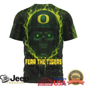 Oregon Ducks Fear The Ducks Skull Helmet 3D All Over Print T Shirt