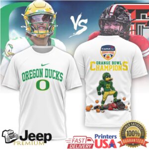 Oregon Ducks Orange Bowl Champions Football Graphic T Shirt