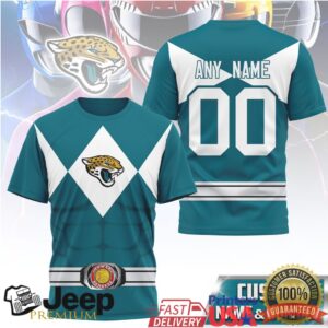 Jacksonville Jaguars Official NFL Power Rangers 3D Shirt Jacksonville Jaguars Official NFL Power Rangers 3D Shirt