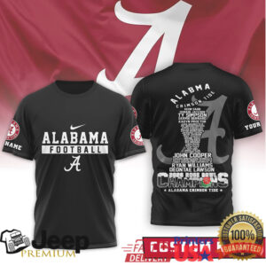 Personalized Alabama Crimson Tide 2026 Rose Bowl Champions Roster Tee Personalized Alabama Crimson Tide 2026 Rose Bowl Champions Roster Tee