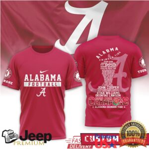 Personalized Alabama Crimson Tide 2026 Rose Bowl Champions Roster Tee