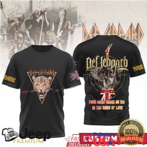 Personalized Def Leppard Leopard Head Rock Band T Shirt Custom Name All Over Print