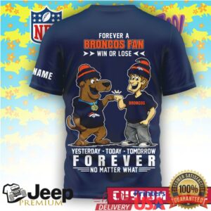 Personalized Denver Broncos Scooby Doo & Shaggy Fan Forever NFL T Shirt