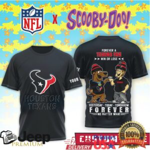 Personalized Houston Texans Scooby Doo Fan Yesterday Today Tomorrow Tee