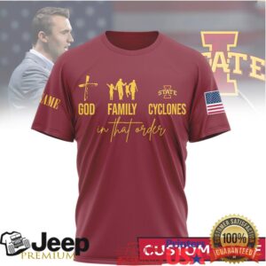 Personalized Iowa State University Cyclones Faith Family Sports Tee Personalized Iowa State University Cyclones Faith Family Sports Tee