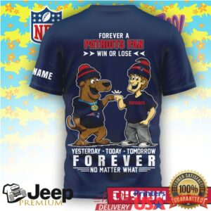 Personalized New England Patriots x Scooby Doo Win Or Lose Navy Tee