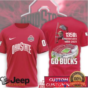 Personalized Ohio State Buckeyes 135th Anniversary 1890 2025 Custom Name T Shirt Personalized Ohio State Buckeyes 135th Anniversary 1890 2025 Custom Name T Shirt