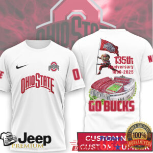 Personalized Ohio State Buckeyes 135th Anniversary 1890 2025 Custom Name T Shirt