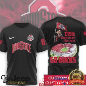 Personalized Ohio State Buckeyes 135th Anniversary 1890 2025 Custom Name T Shirt