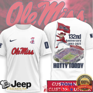 Personalized Ole Miss Rebels 132nd Anniversary 1893 2025 Hotty Toddy Custom T Shirt