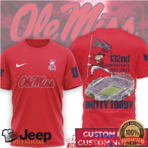 Personalized Ole Miss Rebels 132nd Anniversary 1893 2025 Hotty Toddy Custom T Shirt