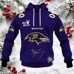 Personalized Ravens Bad Bunny Bowl LX 2026 Official Hoodie