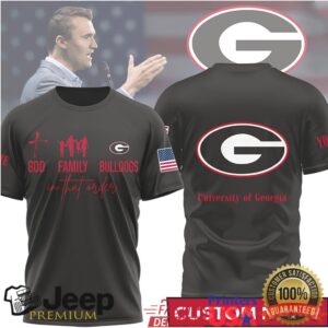 Personalized University of Georgia Bulldogs God Family Team Spirit Tee