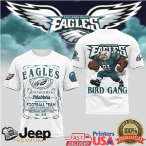 Philadelphia Eagles Bird Gang Football Team White Graphic T Shirt