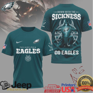 Philadelphia Eagles Disturbed Down With The Sickness T Shirt