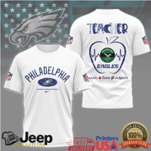Philadelphia Eagles Nfl Teacher Appreciation Teach Love Inspire Shirt