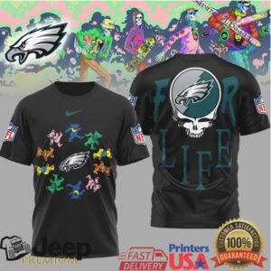 Philadelphia Eagles Official NFL Grateful Dead For Life 3D Shirt Philadelphia Eagles Official NFL Grateful Dead For Life 3D Shirt