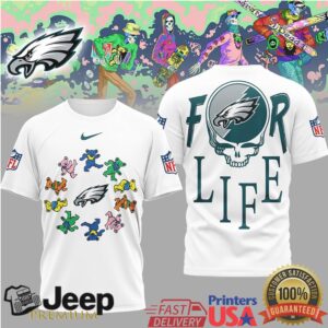 Philadelphia Eagles Official NFL Grateful Dead For Life 3D Shirt