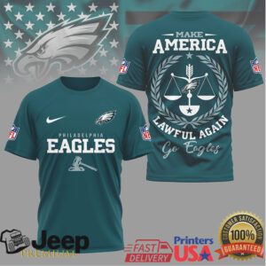 Philadelphia Eagles Official NFL Make America Lawful Again 3D Shirt Philadelphia Eagles Official NFL Make America Lawful Again 3D Shirt