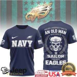 Philadelphia Eagles Official NFL Navy Veteran 3D Shirt