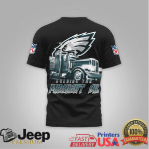 Philadelphia Eagles Official NFL Truck Driver Burn The Midnight Oil 3D Shirt