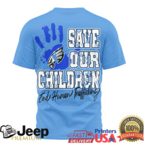 Philadelphia Eagles Save Our Children End Human Trafficking Tee Philadelphia Eagles Save Our Children End Human Trafficking Tee