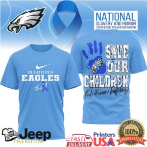 Philadelphia Eagles Save Our Children End Human Trafficking Tee