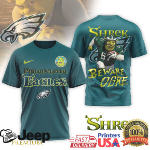 Philadelphia Eagles Shrek Beware Ogre Mashup T Shirt