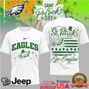 Philadelphia Eagles St. Patrick'S Day Tee Lucky Clover & Flag Design