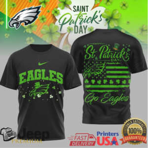 Philadelphia Eagles St. Patrick'S Day Tee Lucky Clover & Flag Design