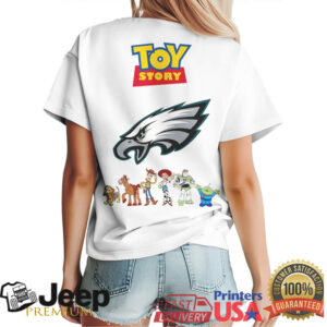 Philadelphia Eagles Toy Story Woody and Buzz Fan Graphic Tee Philadelphia Eagles Toy Story Woody and Buzz Fan Graphic Tee