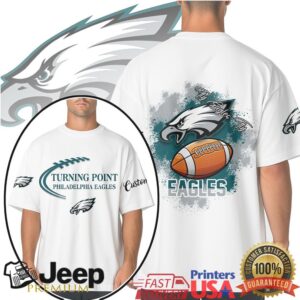 Philadelphia Eagles Turning Point Football T Shirt Fly Eagles Fly Graphic