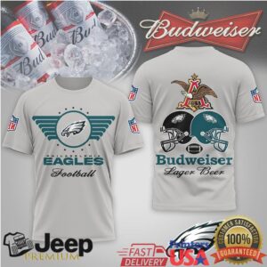 Philadelphia Eagles x Budweiser Football Lager Beer Heritage T Shirt