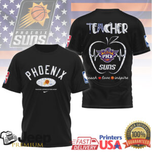 Phoenix Suns Teacher Appreciation T Shirt Teach Love Inspire NBA Apple Graphic Phoenix Suns Teacher Appreciation T Shirt Teach Love Inspire NBA Apple Graphic