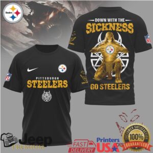 Pittsburgh Steelers Disturbed Down With The Sickness T Shirt Pittsburgh Steelers Disturbed Down With The Sickness T Shirt