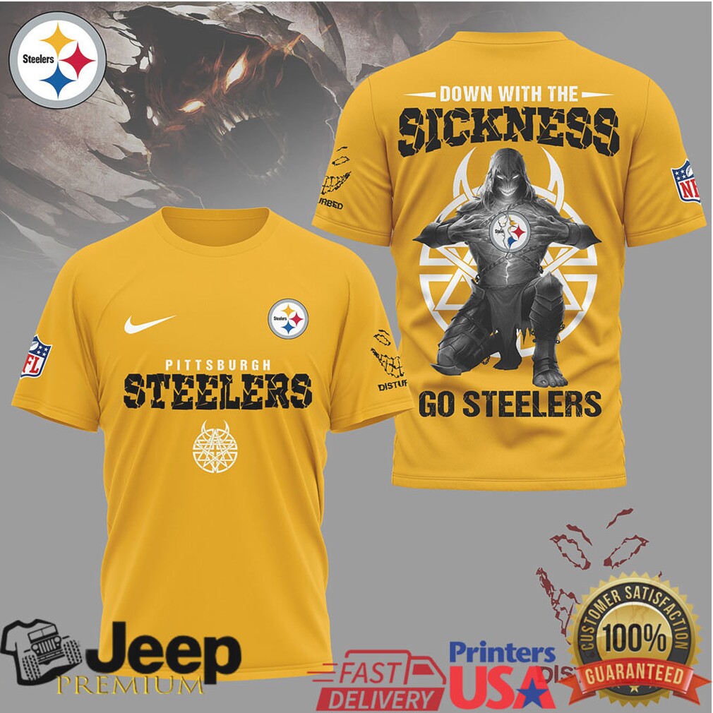 Pittsburgh Steelers Disturbed Down With The Sickness T Shirt Pittsburgh Steelers Disturbed Down With The Sickness T Shirt