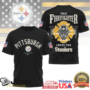 Pittsburgh Steelers Firefighter Proud Hero Thin Line Nfl Tshirt