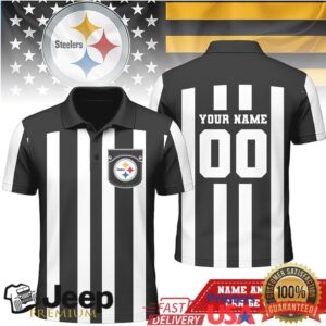 Pittsburgh Steelers Personalized Referee Style Polo Shirt Pittsburgh Steelers Personalized Referee Style Polo Shirt