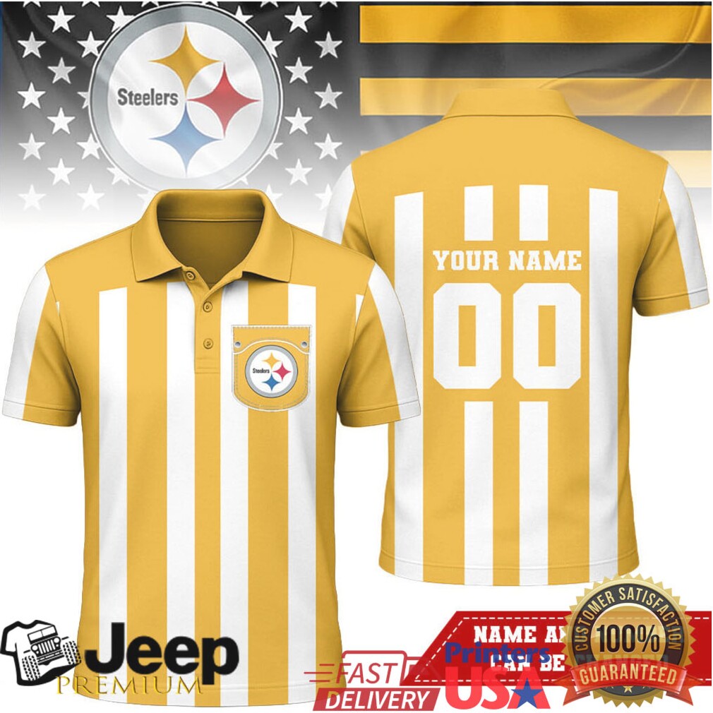 Pittsburgh Steelers Personalized Referee Style Polo Shirt Pittsburgh Steelers Personalized Referee Style Polo Shirt