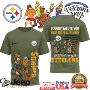 Pittsburgh Steelers Scooby Doo Veterans Day Tribute NFL Graphic Shirt