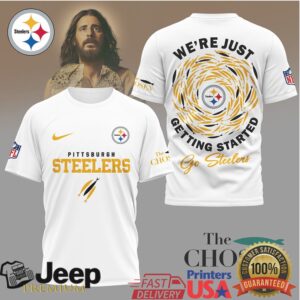 Pittsburgh Steelers The Chosen T Shirt We’re Just Getting Started Gold & Black Tee Pittsburgh Steelers The Chosen T Shirt We’re Just Getting Started Gold & Black Tee